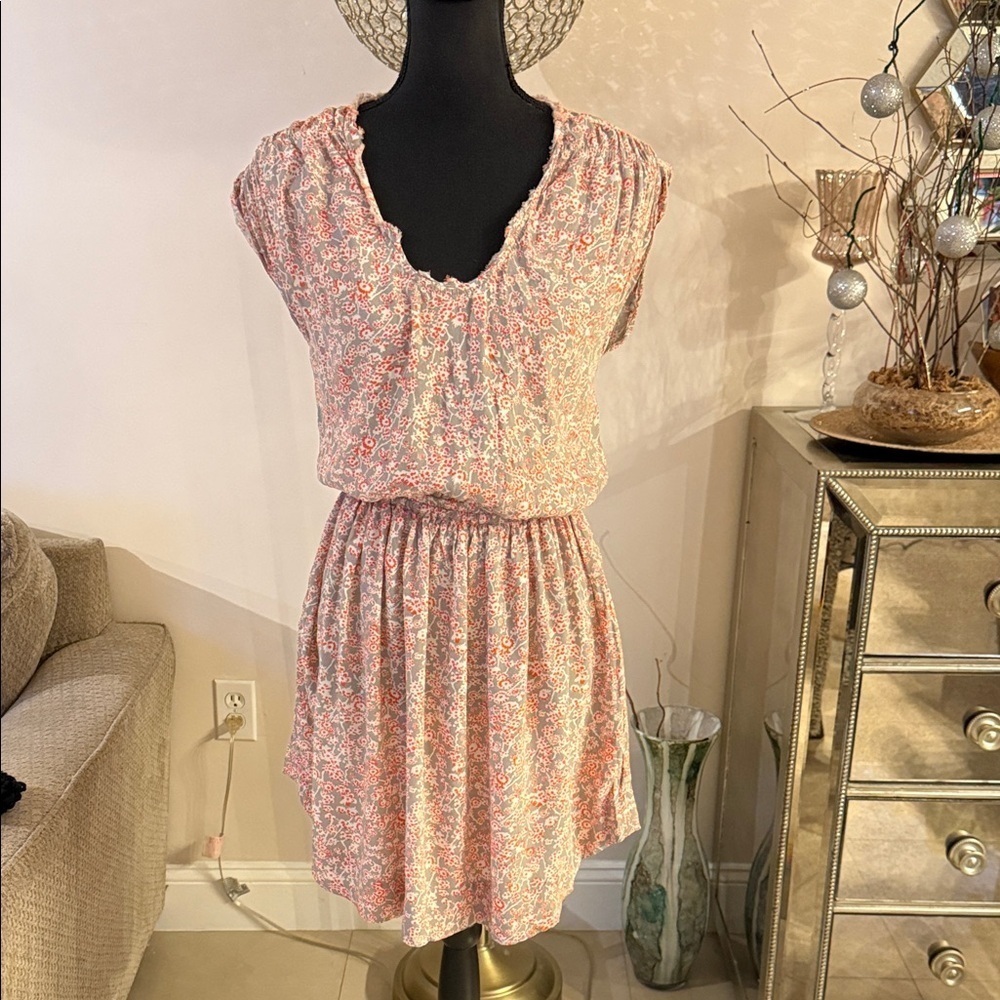 Rebecca Taylor Gray and pink Floral mini dress size 4 - Picture 2 of 6